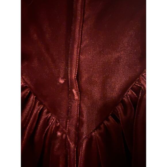 Vintage Velvet Union Made Burgundy Low Back Evening/Prom Cocktail Dress Size 6 - Picture 4 of 8
